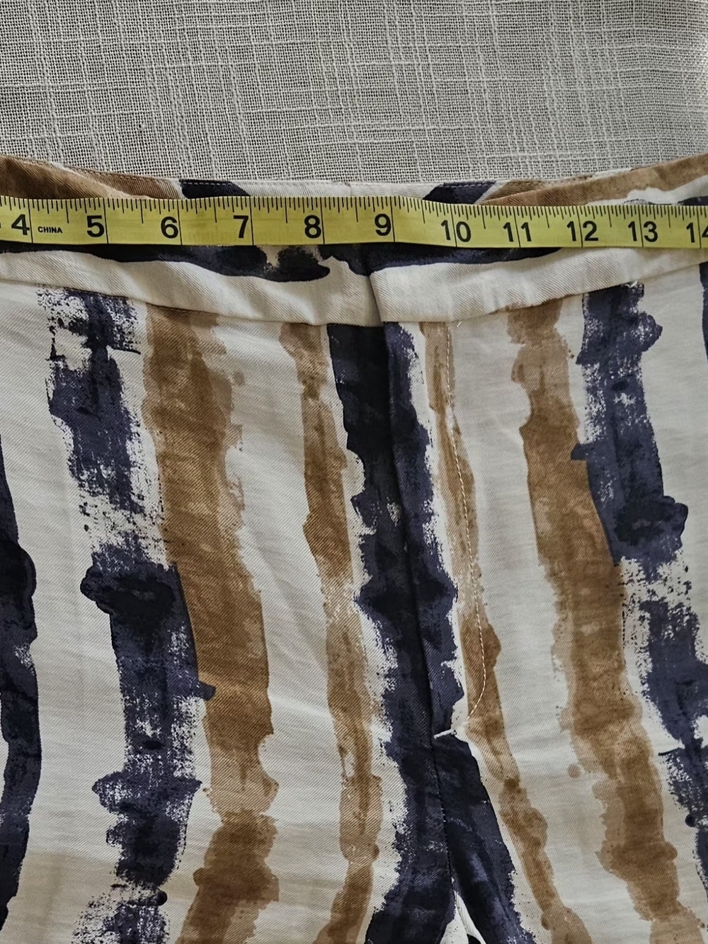 ​Ann Taylor Factory Wide Leg Linen-Blend Style Striped Pants Size 10 Art Deco - Picture 10 of 15